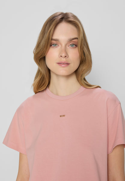 Łososiowy T-shirt oversize TISHAL