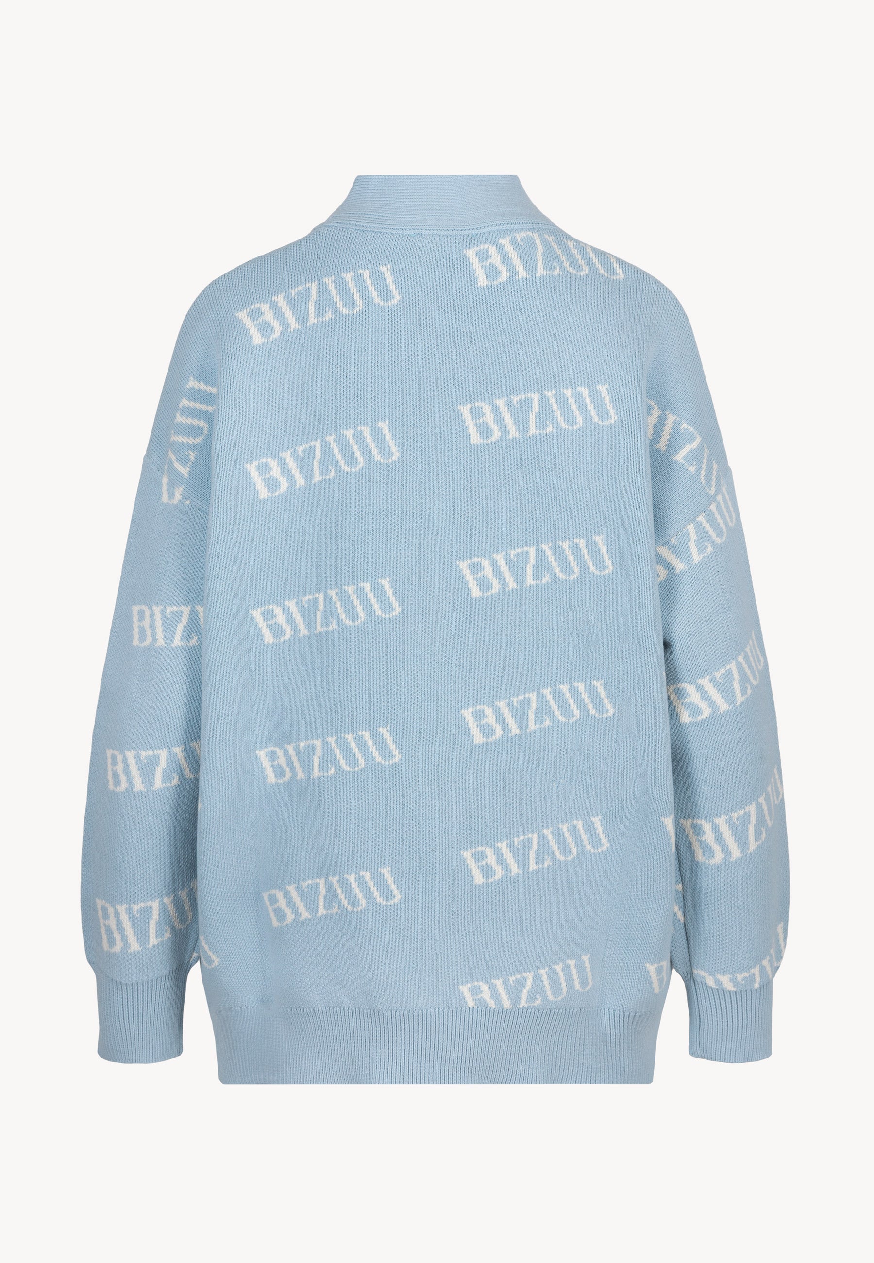 Tył błękitnego swetra w logo Bizuu KYLE