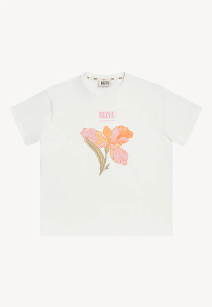 Bawełniany t-shirt z autorskim nadrukiem TISHAL kremowy