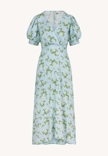 Sukienka midi w autorski print Bizuu TILDA niebieska