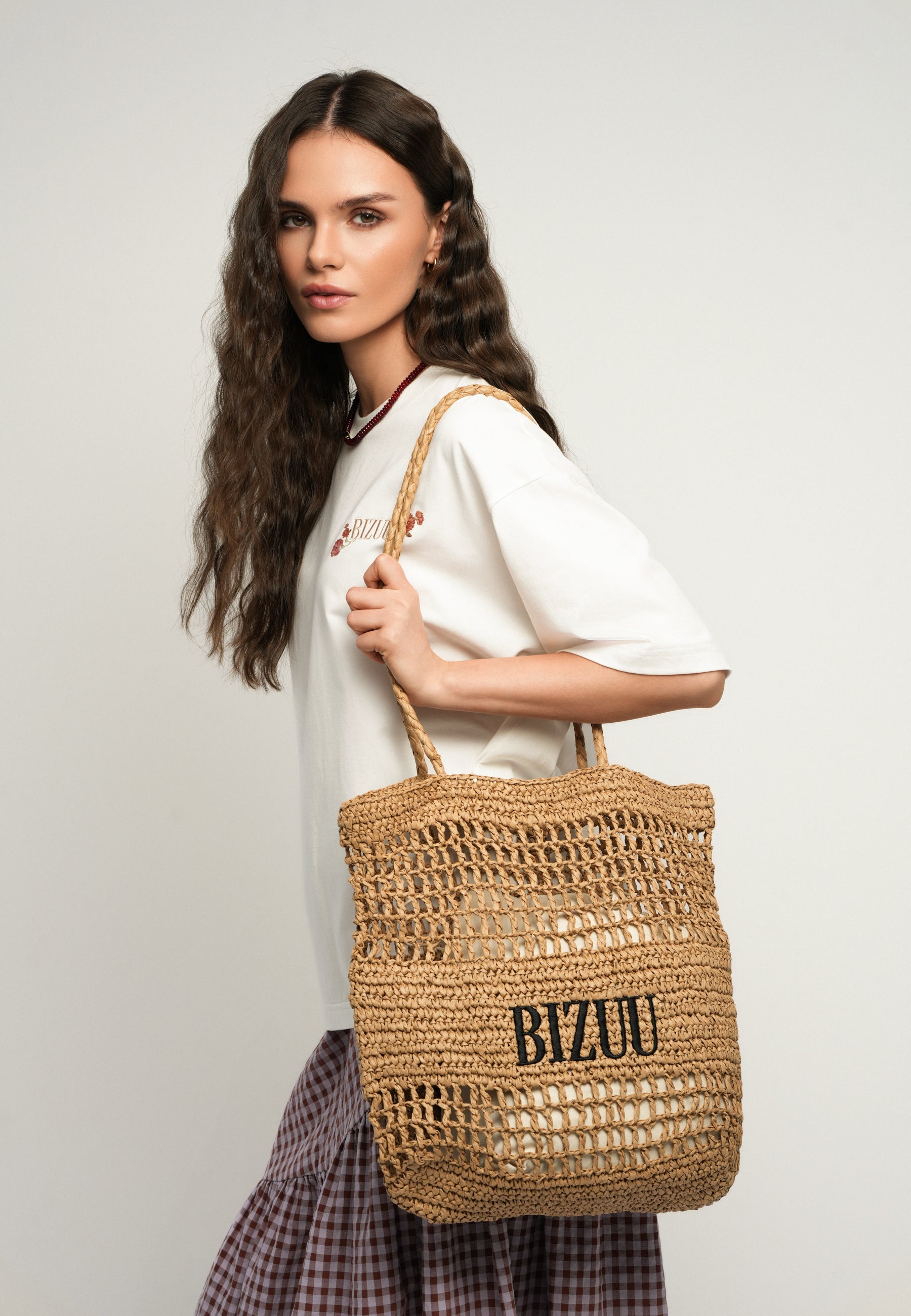 Ażurowa torba shopper AGAY beżowa