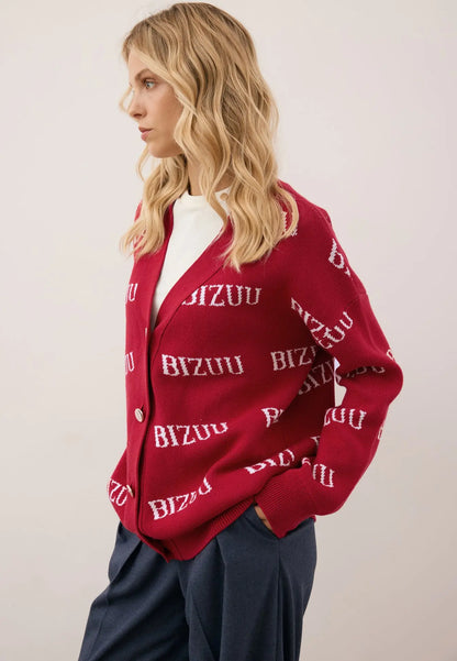 Bordowy kardigan oversize zapinany na guziki KYLE