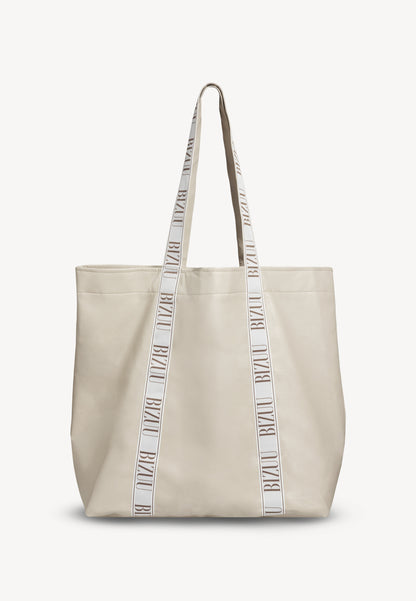 Beżowa torba typu shopper z ekoskóry LETHA