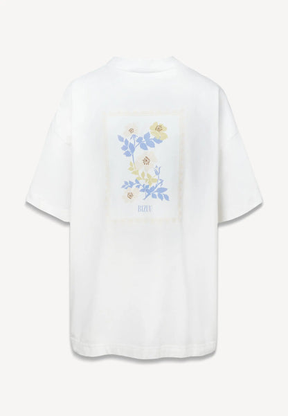 Kremowy t-shirt LETTER z autorską grafiką