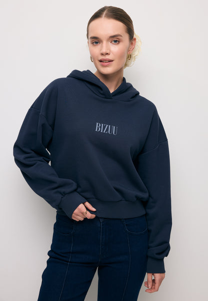 Niebieska bluza z kapturem z logo SAY