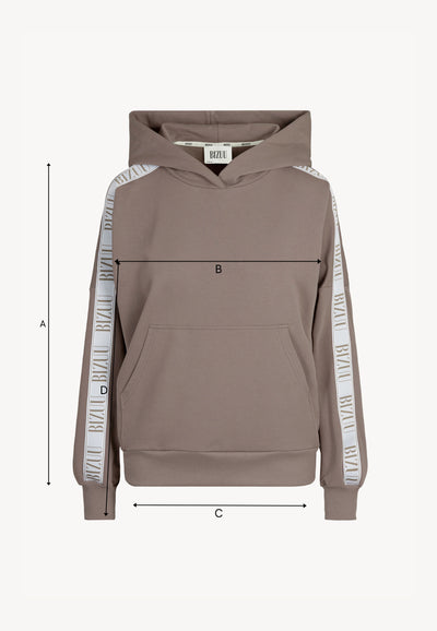 Oversizowa bluza z kapturem i logowaną taśmą MAYRA taupe