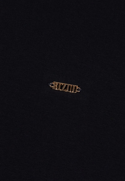Czarny T-shirt damski z poduszkami MELISA