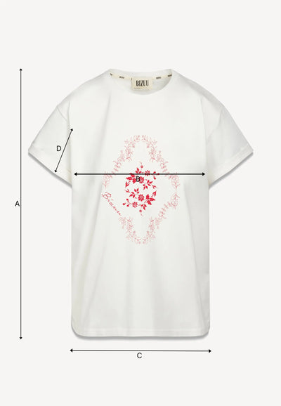 Kremowy t-shirt z grafiką MIRE