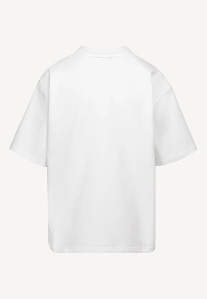 Kremowy T-shirt oversize z logo PARADISO