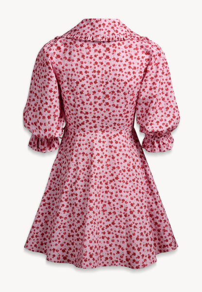 Różowa sukienka mini w autorski print REGUSSE