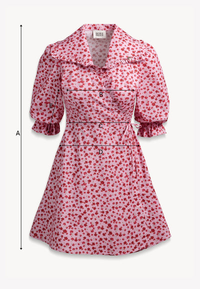 Różowa sukienka mini w autorski print REGUSSE