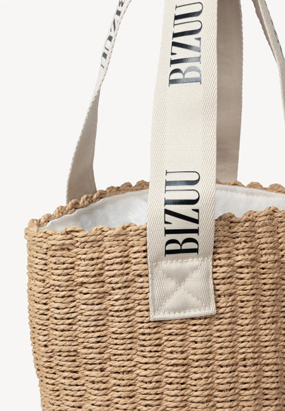 Beżowa pleciona torba shopper REVERIE