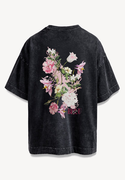 Szary T-shirt oversize z autorską grafiką RIONA