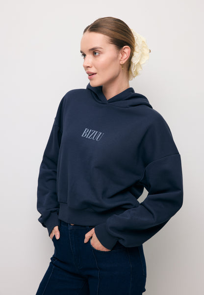 Niebieska bluza z kapturem z logo SAY