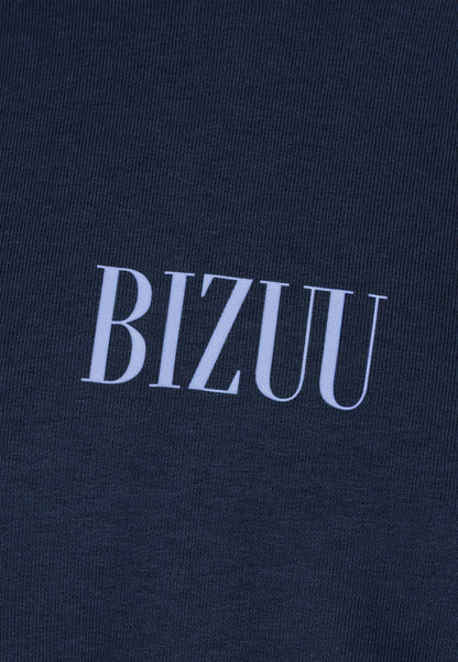 Niebieska bluza z kapturem z logo SAY