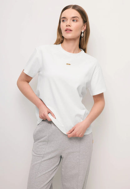Biały T-shirt oversize TISHAL