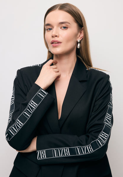 Czarna marynarka oversize z lampasem VANDA