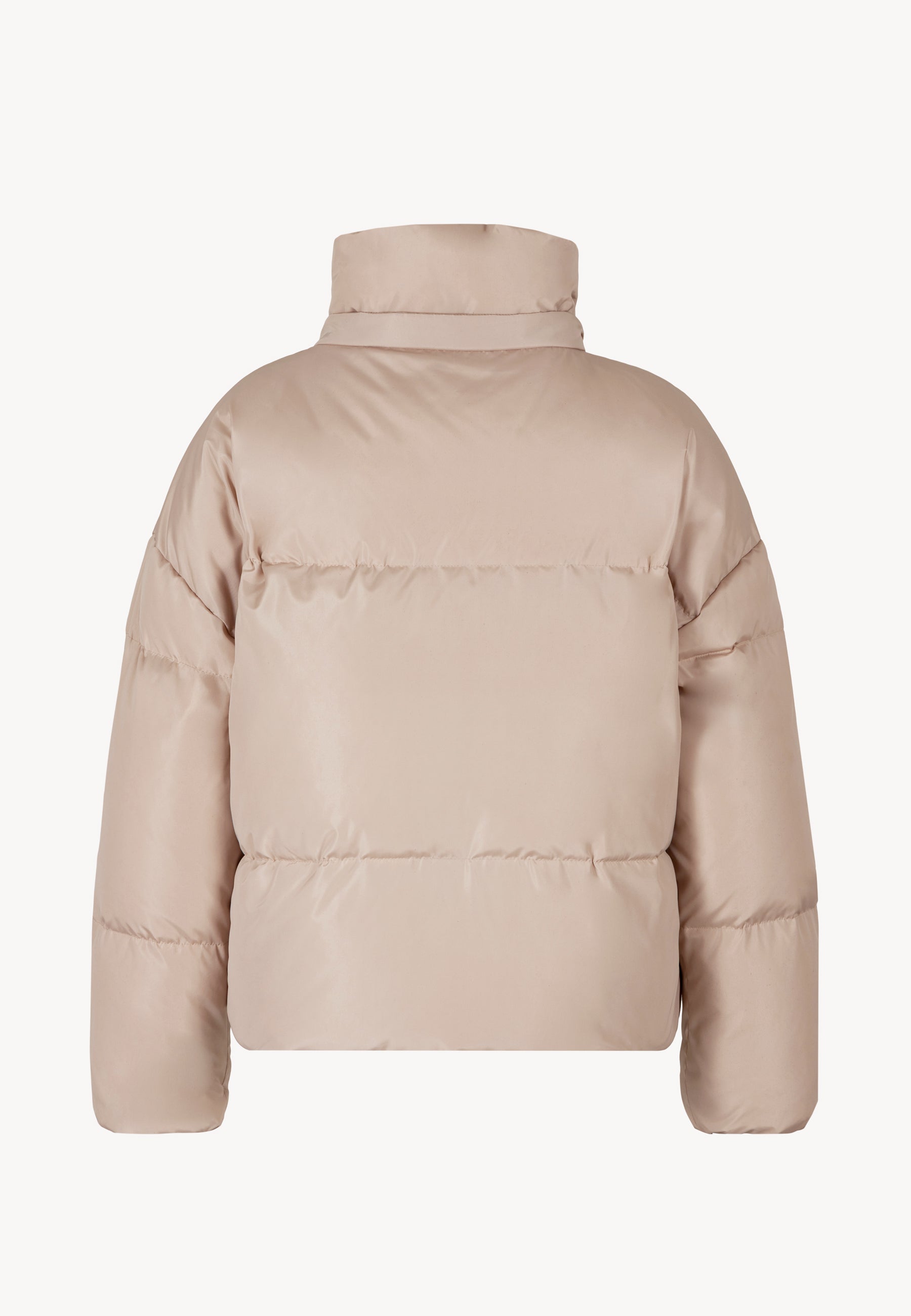 Tył zimowej kurtki puchowej YOKO z odpiętym kapturem.